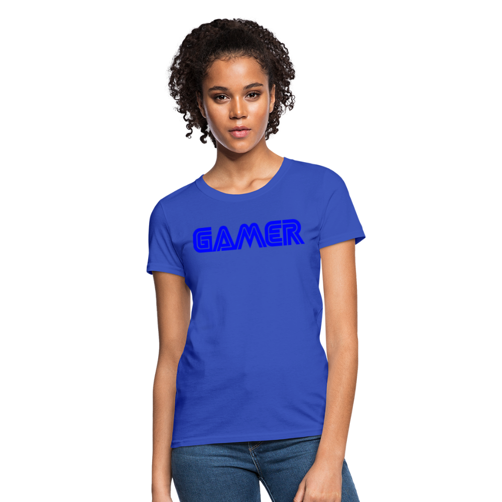 Gamer Word Text Art Women's T-Shirt - royal blue