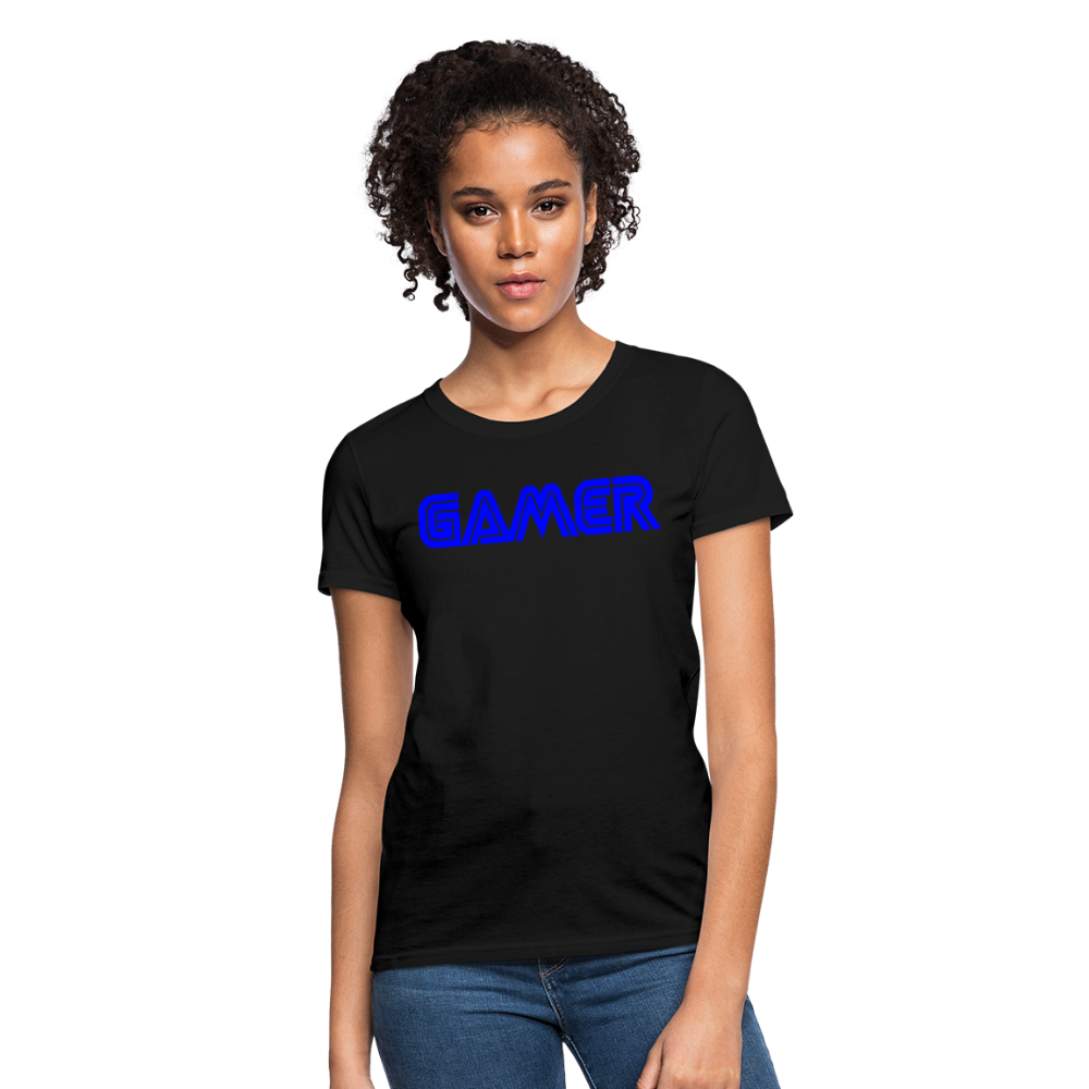 Gamer Word Text Art Women's T-Shirt - black