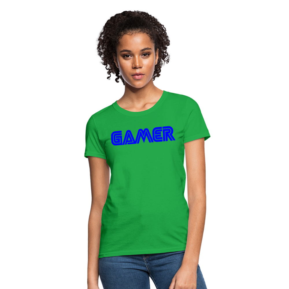 Gamer Word Text Art Women's T-Shirt - bright green