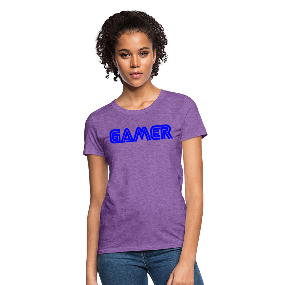 Gamer Word Text Art Women's T-Shirt - purple heather