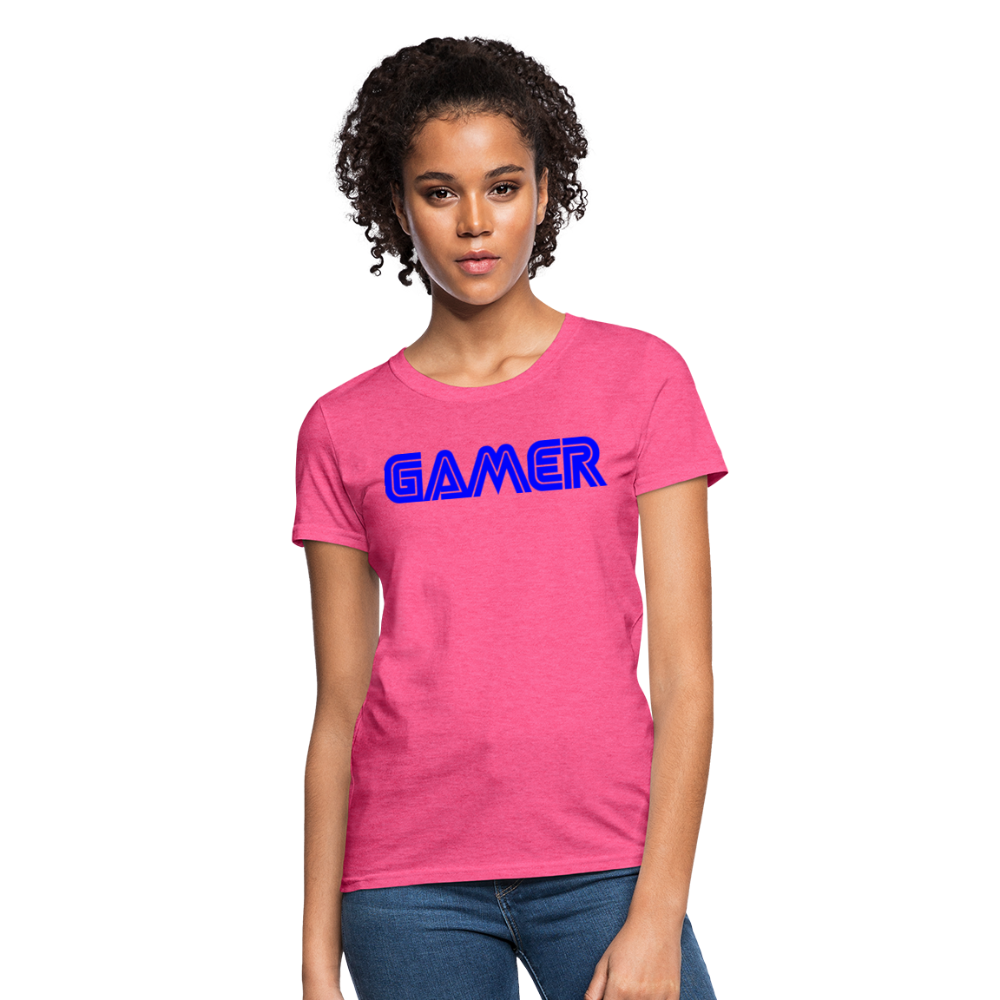 Gamer Word Text Art Women's T-Shirt - heather pink