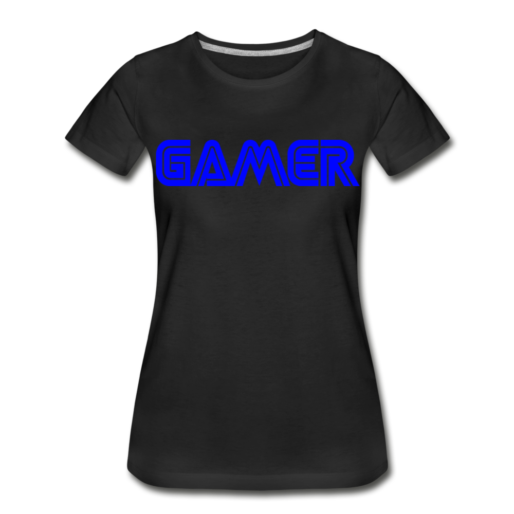 Gamer Word Text Art Women’s Premium Organic T-Shirt - black