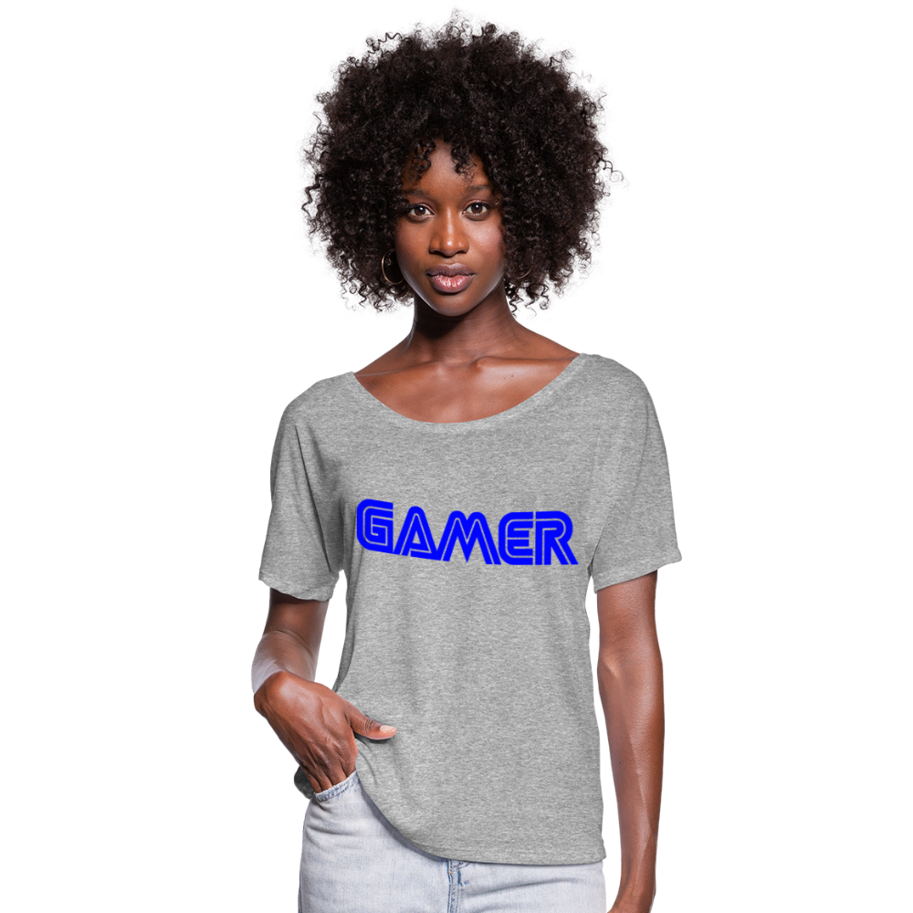 Gamer Word Text Art Women’s Flowy T-Shirt - heather gray