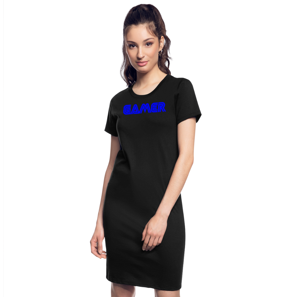 Gamer Word Text Art Women's T-Shirt Dress - black