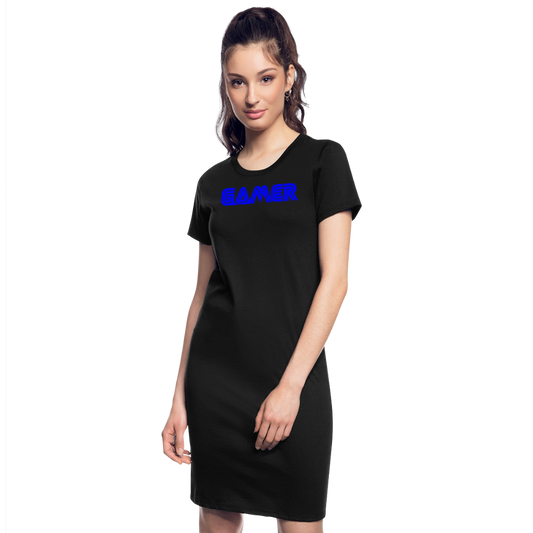 Gamer Word Text Art Women's T-Shirt Dress - black