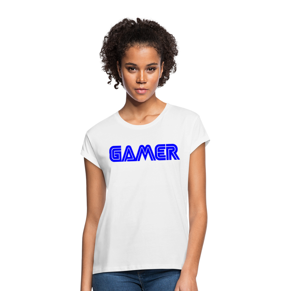 Gamer Word Text Art Women's Relaxed Fit T-Shirt - white