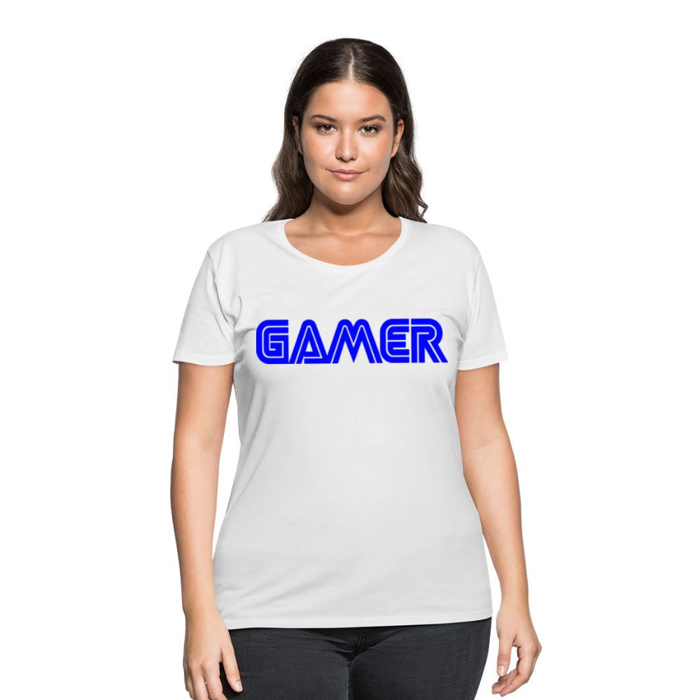 Gamer Word Text Art Women’s Curvy T-Shirt - white