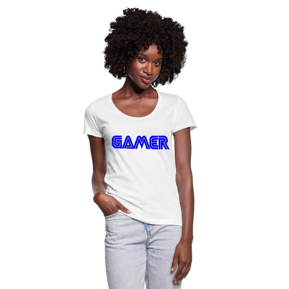 Gamer Word Text Art Women's Scoop Neck T-Shirt - white