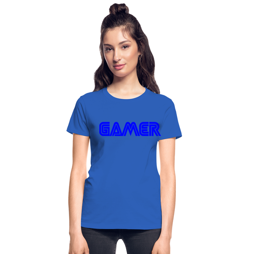 Gamer Word Text Art Gildan Ultra Cotton Ladies T-Shirt - royal blue