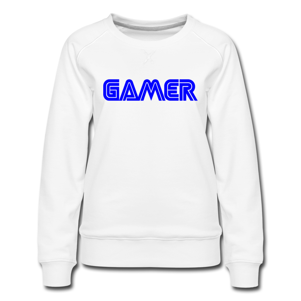 Gamer Word Text Art Women’s Premium Sweatshirt - white