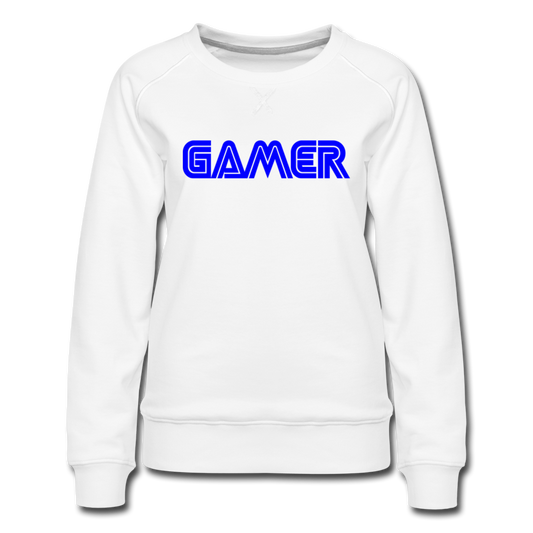 Gamer Word Text Art Women’s Premium Sweatshirt - white