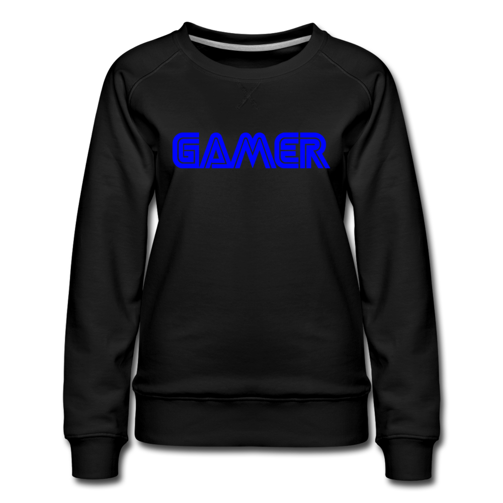 Gamer Word Text Art Women’s Premium Sweatshirt - black