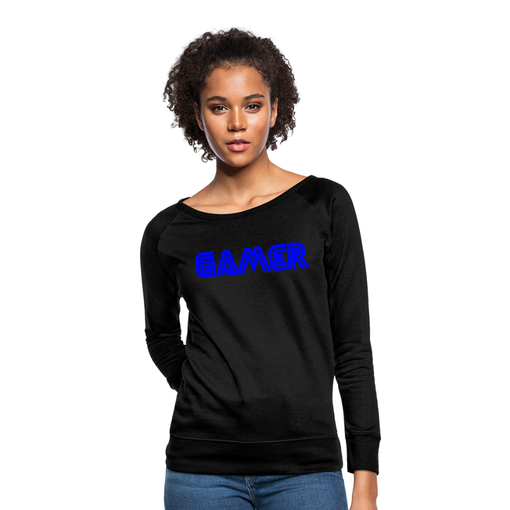 Gamer Word Text Art Women’s Crewneck Sweatshirt - black