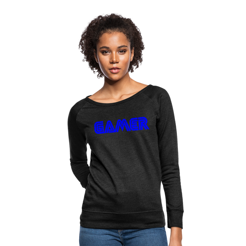 Gamer Word Text Art Women’s Crewneck Sweatshirt - heather black