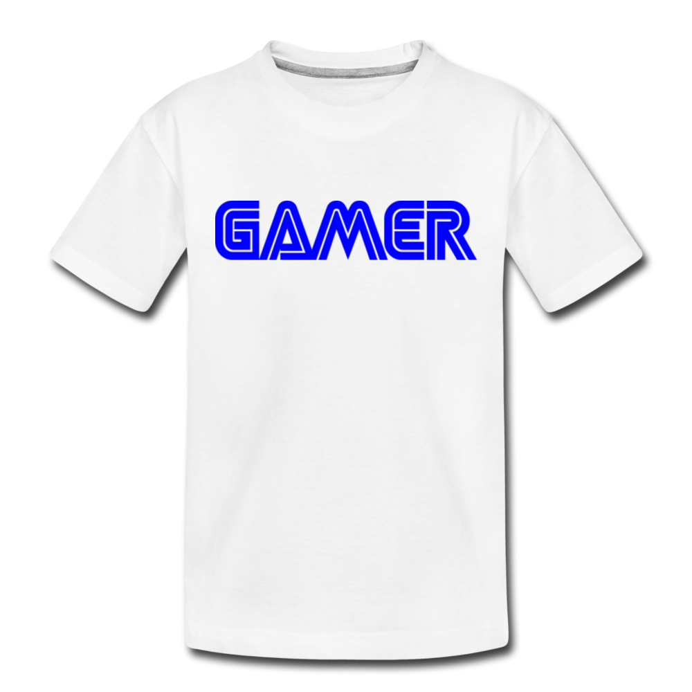 Gamer Word Text Art Kids' Premium T-Shirt - white