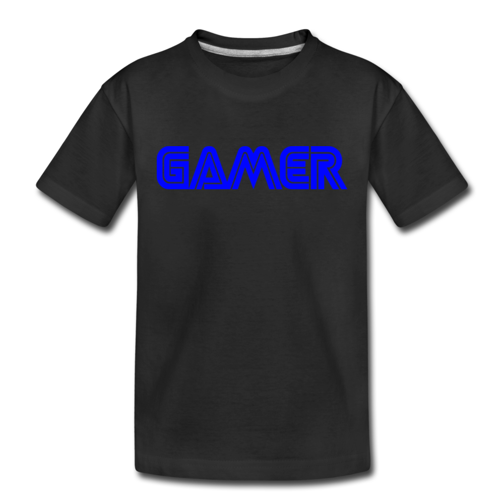 Gamer Word Text Art Kids' Premium T-Shirt - black