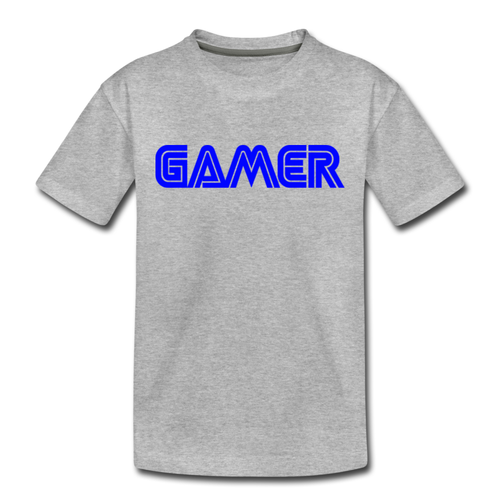 Gamer Word Text Art Kids' Premium T-Shirt - heather gray