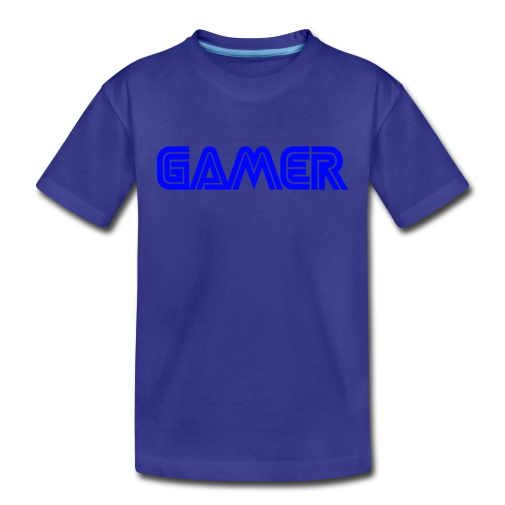 Gamer Word Text Art Kids' Premium T-Shirt - royal blue