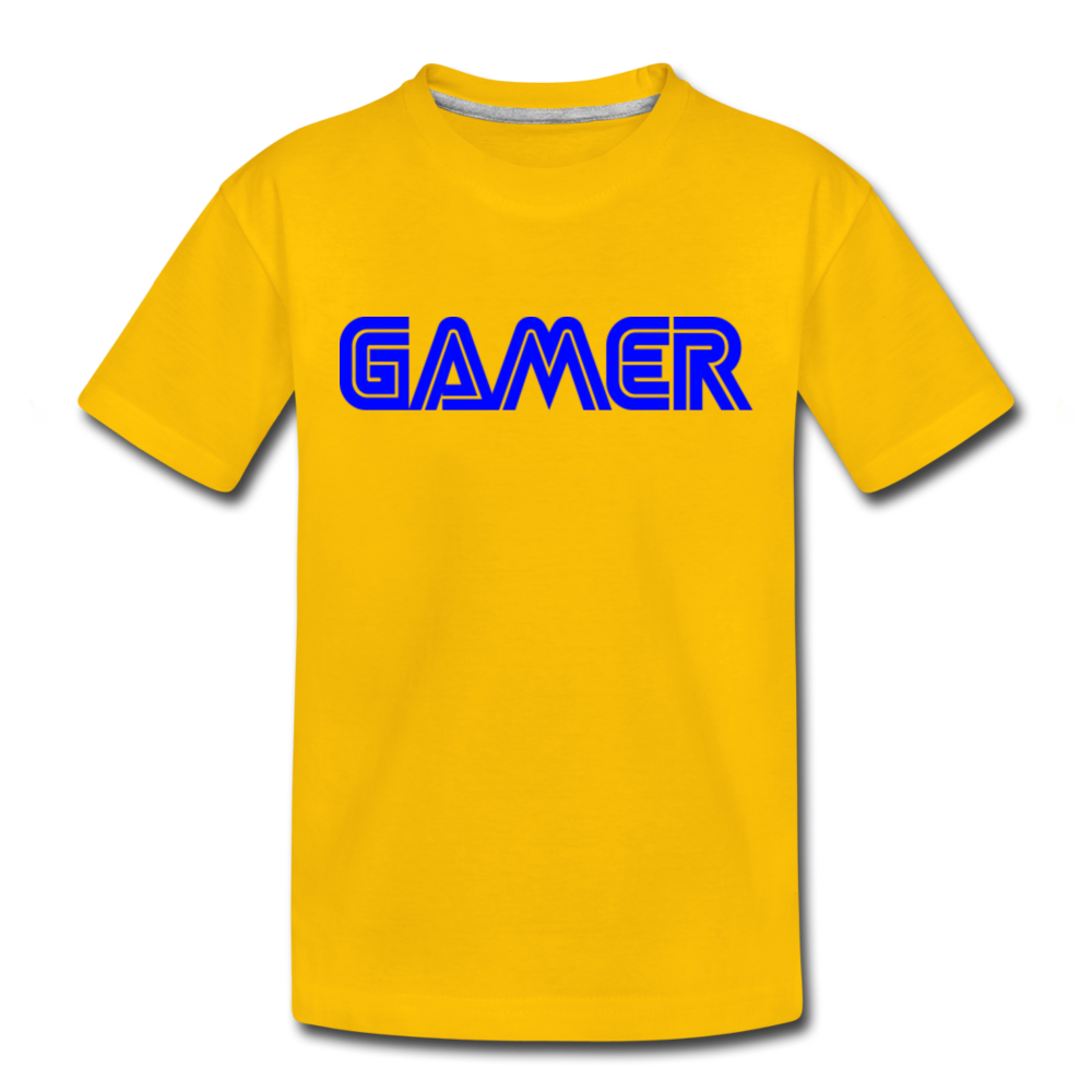 Gamer Word Text Art Kids' Premium T-Shirt - sun yellow