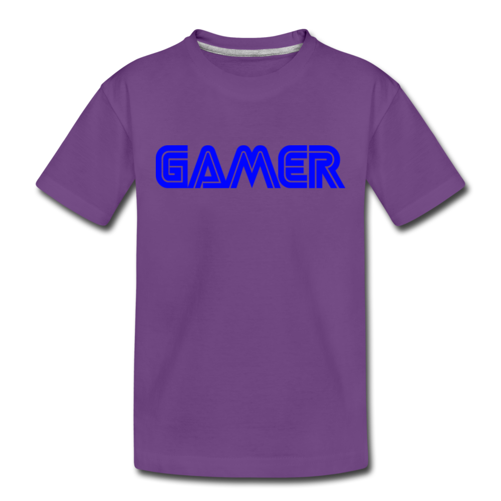 Gamer Word Text Art Kids' Premium T-Shirt - purple