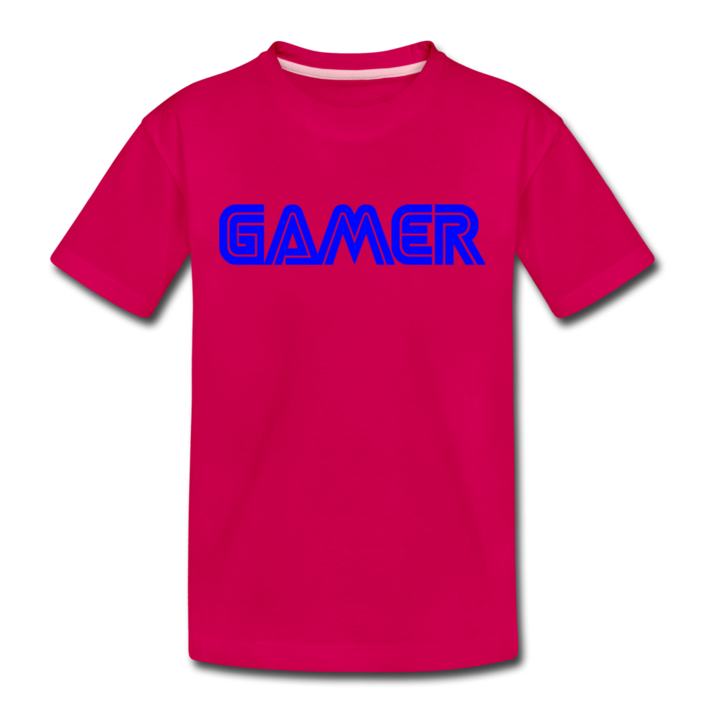 Gamer Word Text Art Kids' Premium T-Shirt - dark pink