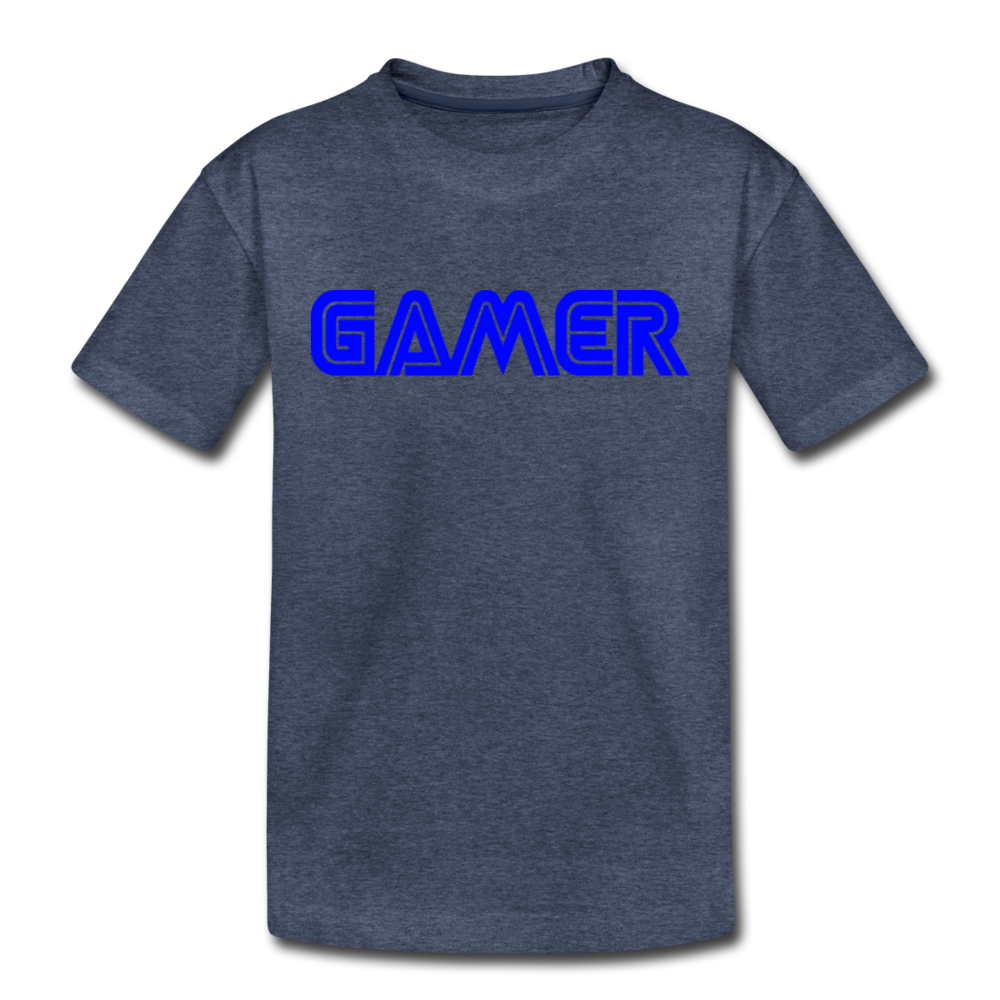 Gamer Word Text Art Kids' Premium T-Shirt - heather blue