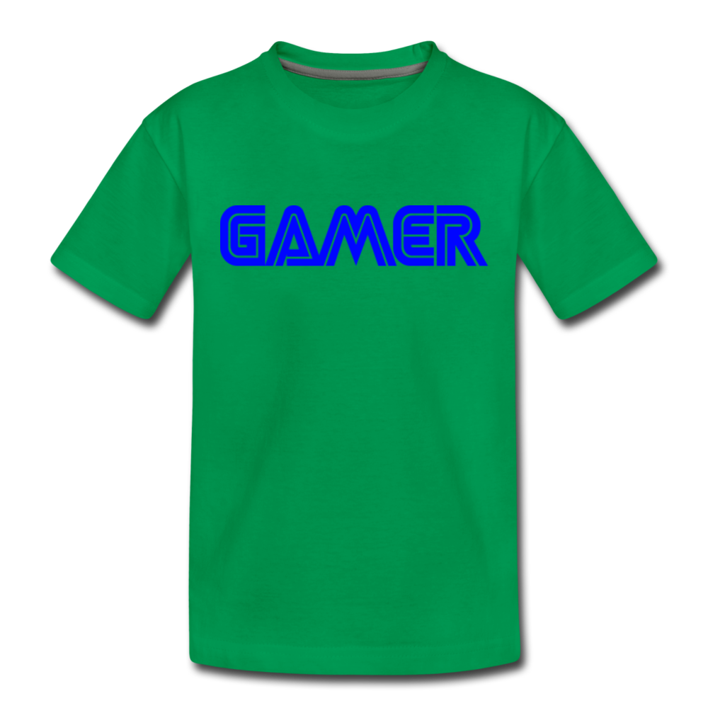 Gamer Word Text Art Kids' Premium T-Shirt - kelly green