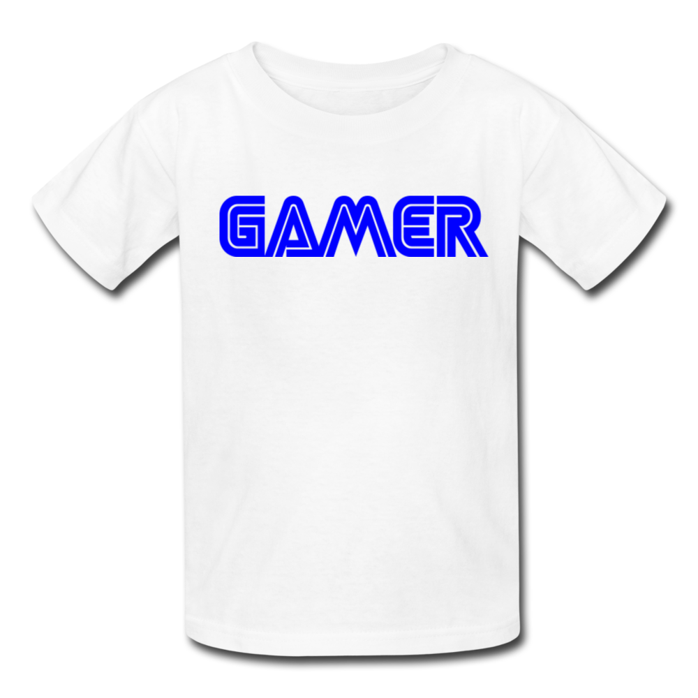 Gamer Word Text Art Kids' T-Shirt - white