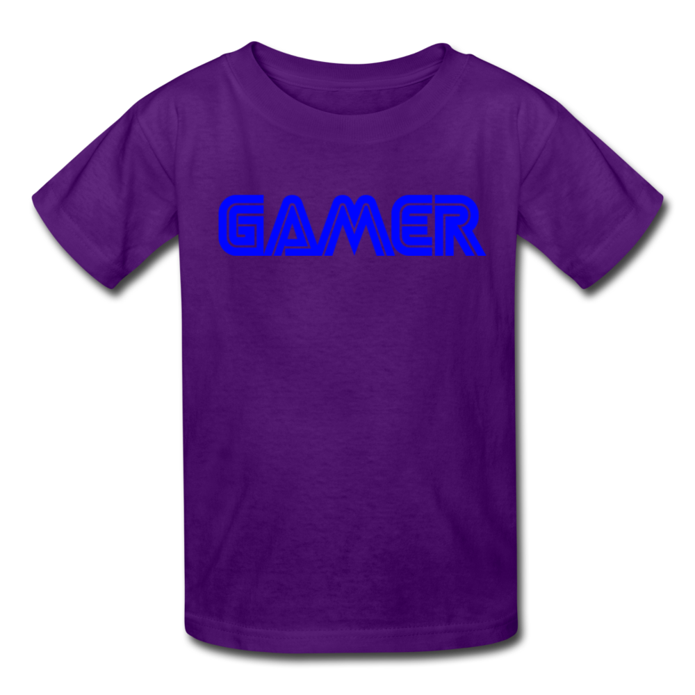 Gamer Word Text Art Kids' T-Shirt - purple