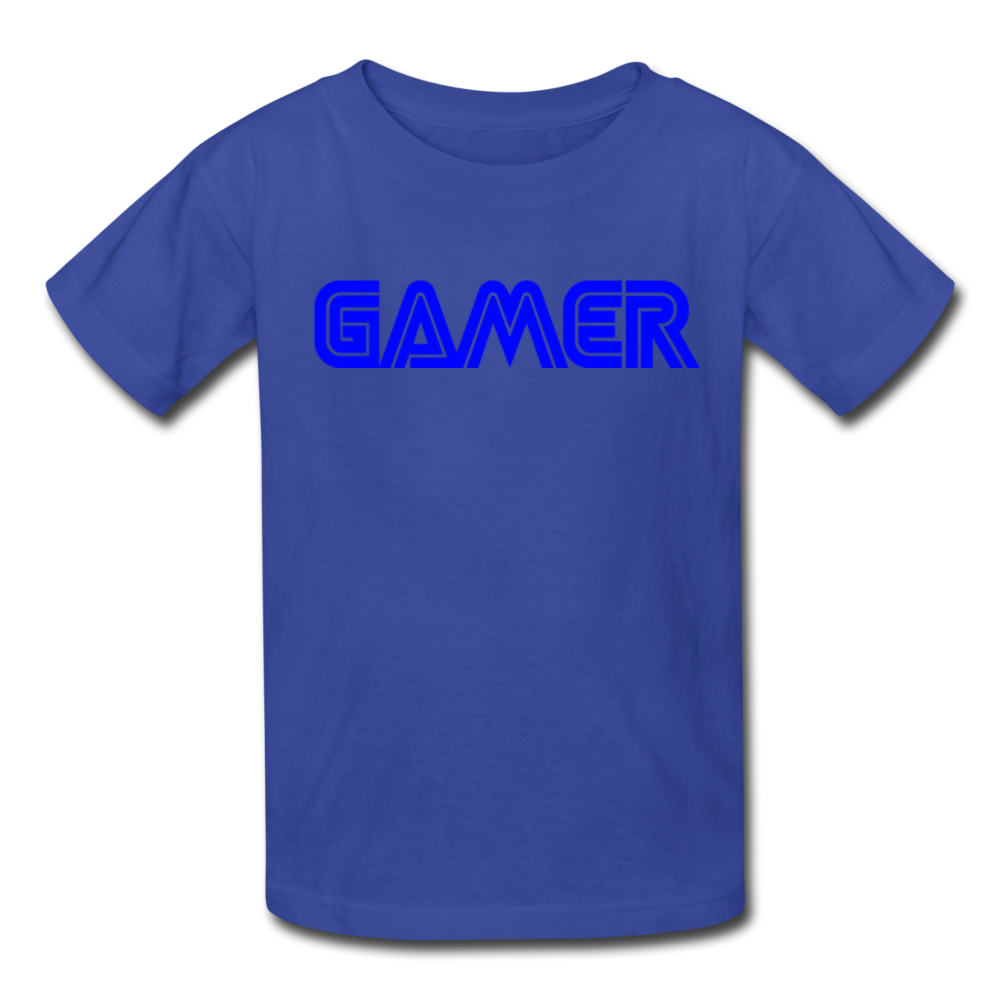 Gamer Word Text Art Kids' T-Shirt - royal blue