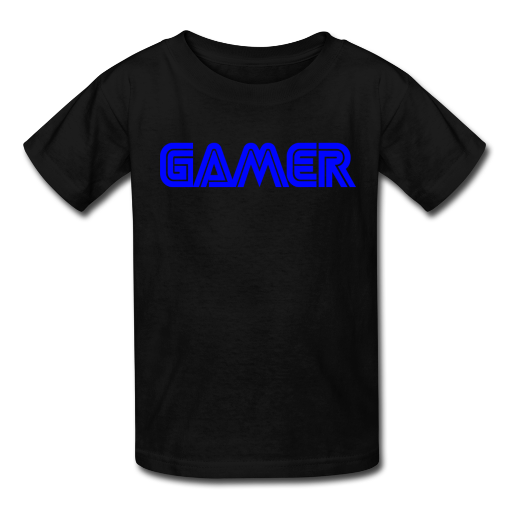 Gamer Word Text Art Kids' T-Shirt - black