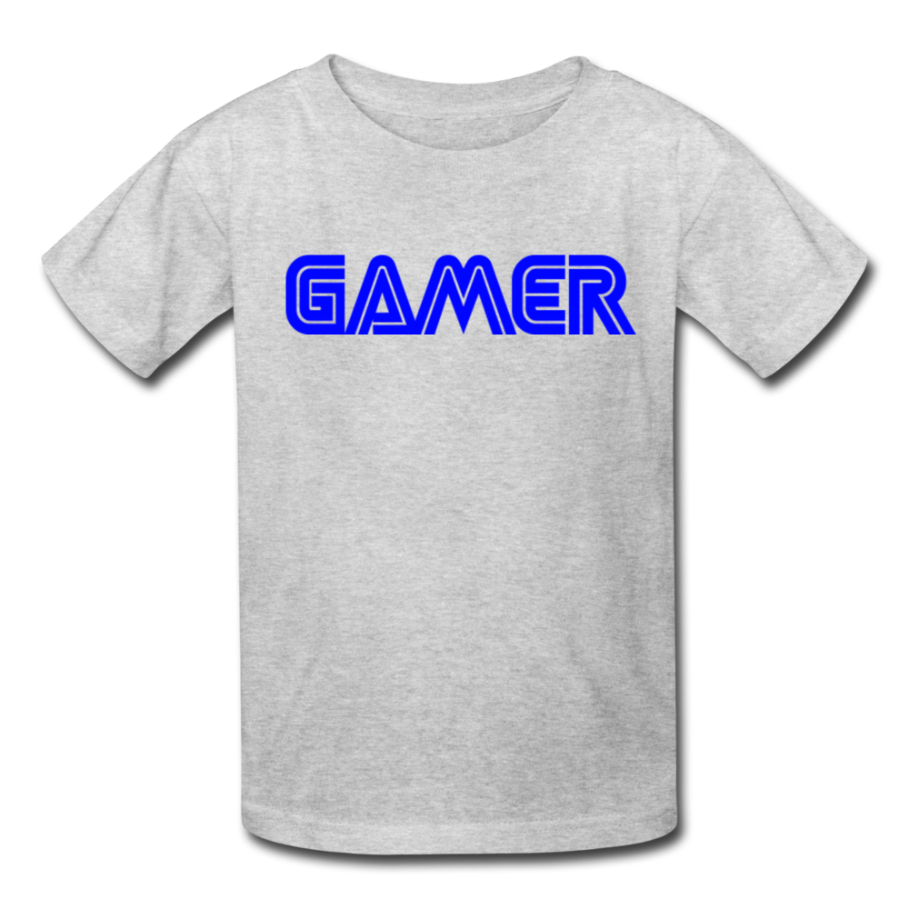 Gamer Word Text Art Kids' T-Shirt - heather gray