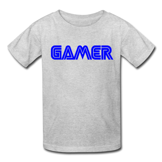 Gamer Word Text Art Kids' T-Shirt - heather gray