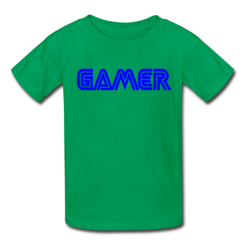 Gamer Word Text Art Kids' T-Shirt - kelly green
