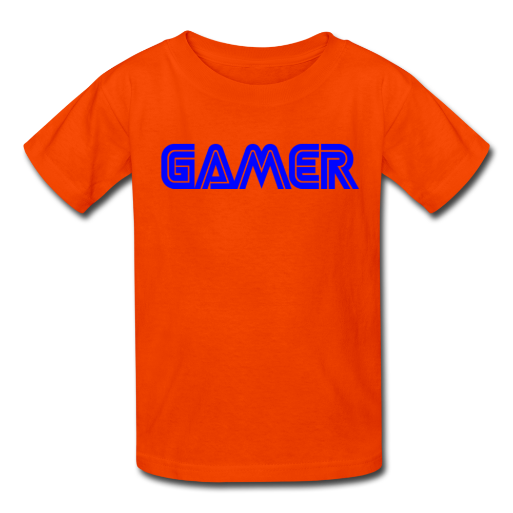 Gamer Word Text Art Kids' T-Shirt - orange