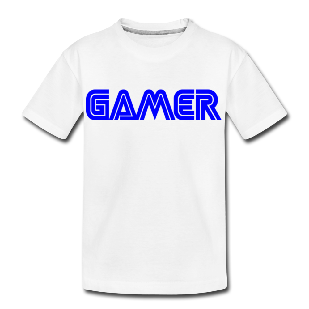Gamer Word Text Art Kid’s Premium Organic T-Shirt - white