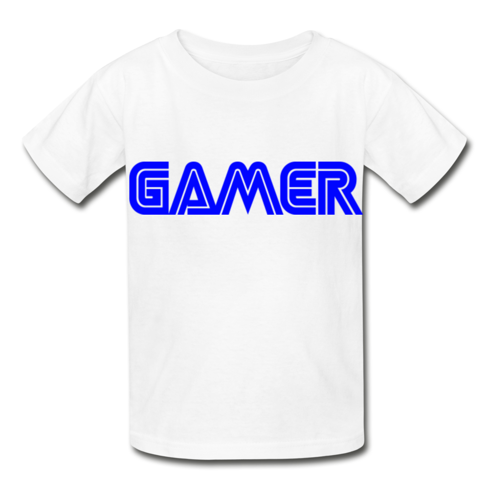 Gamer Word Text Art Hanes Youth Tagless T-Shirt - white