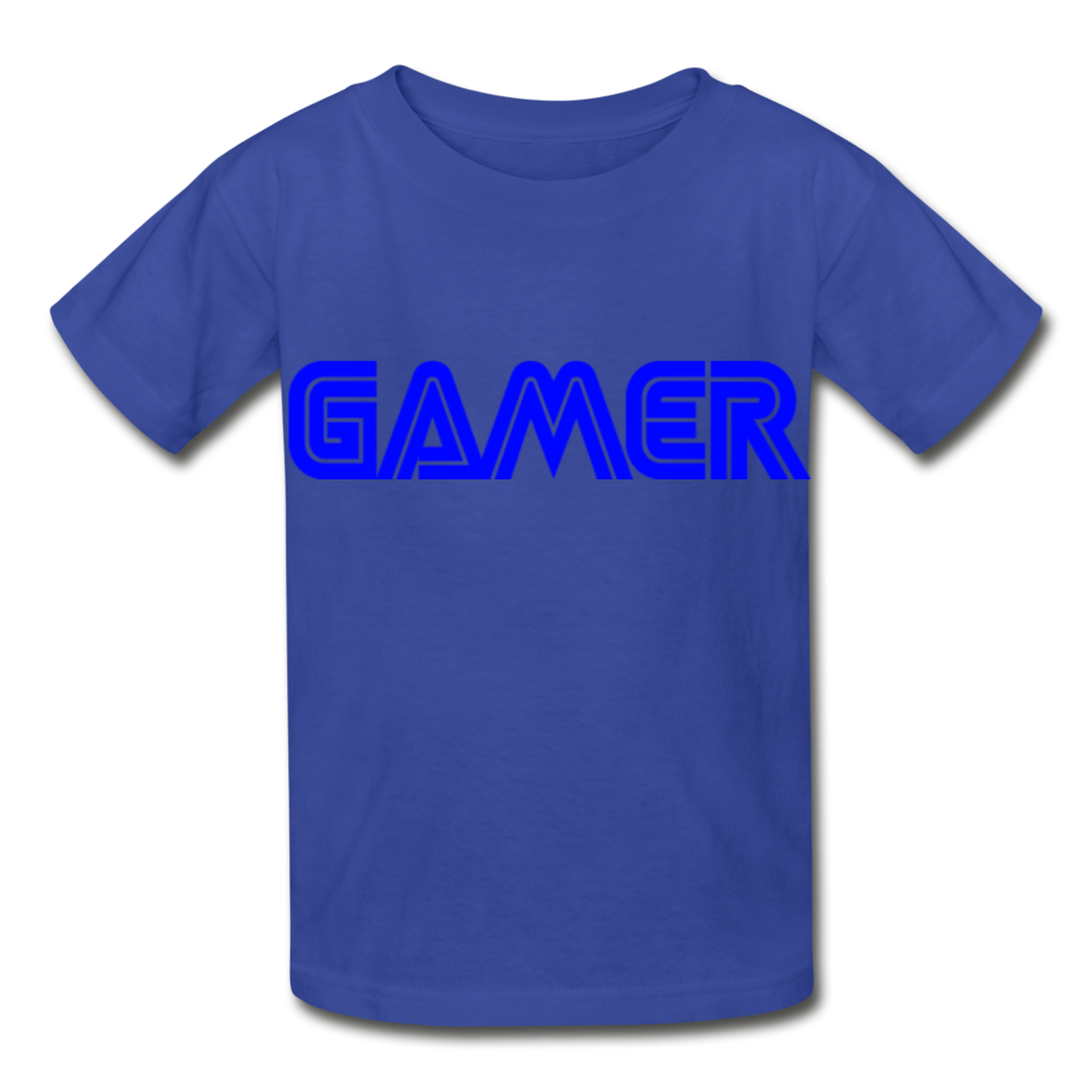 Gamer Word Text Art Hanes Youth Tagless T-Shirt - royal blue