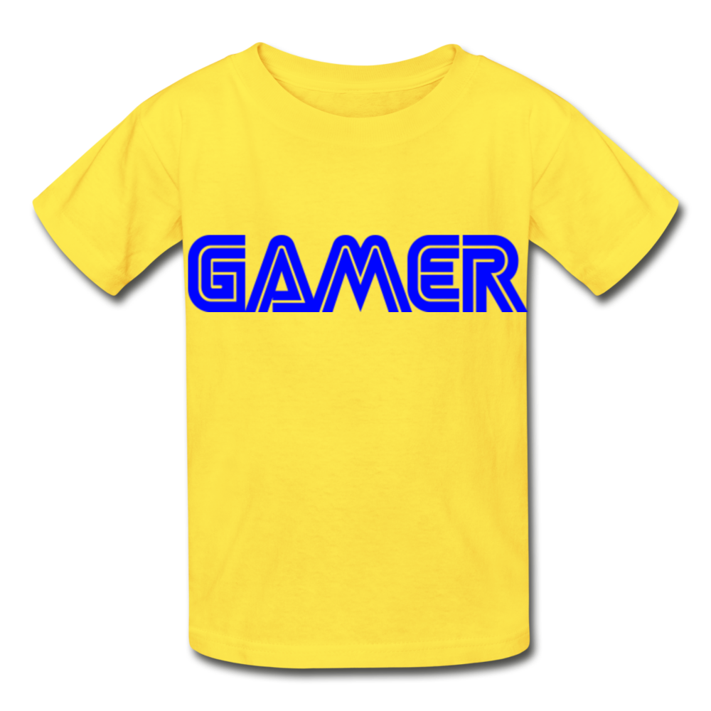 Gamer Word Text Art Hanes Youth Tagless T-Shirt - yellow