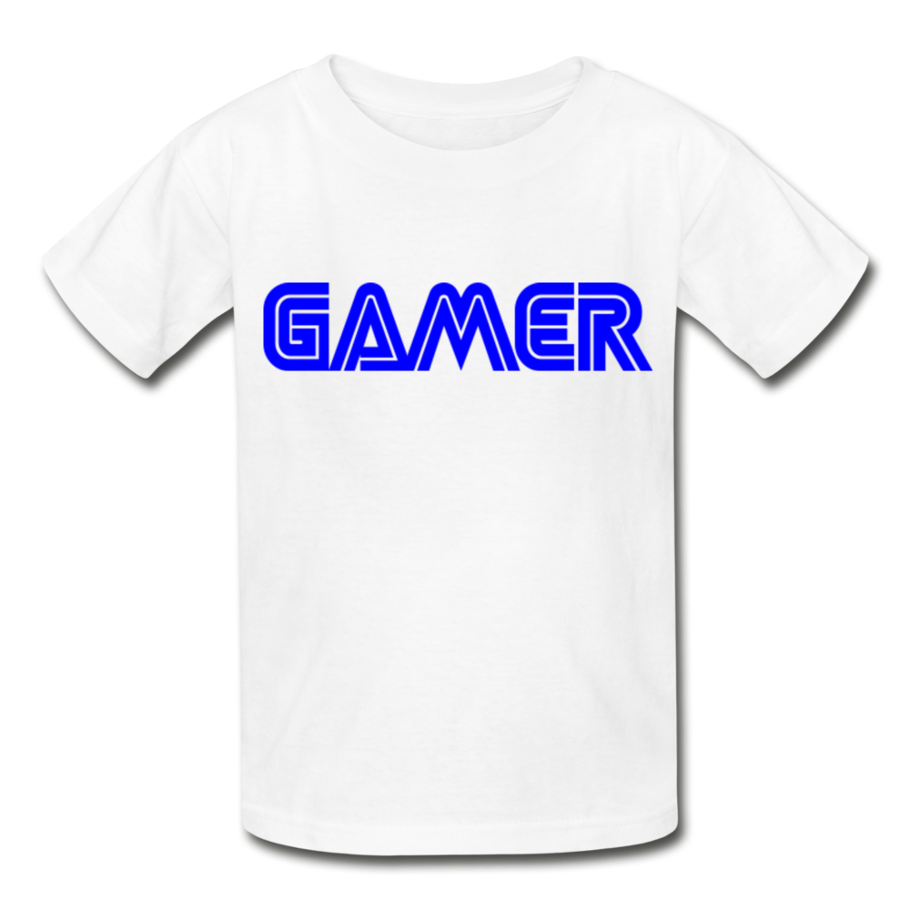 Gamer Word Text Art Gildan Ultra Cotton Youth T-Shirt - white