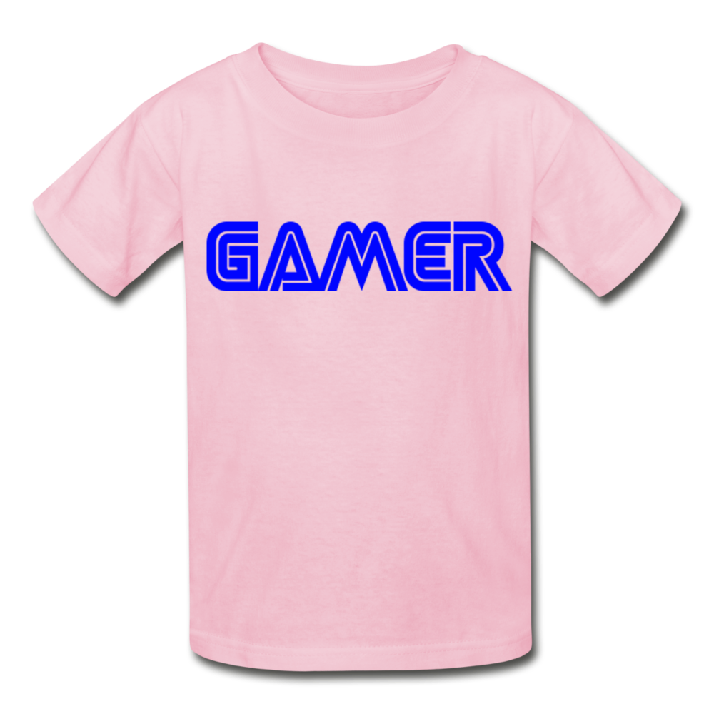 Gamer Word Text Art Gildan Ultra Cotton Youth T-Shirt - light pink