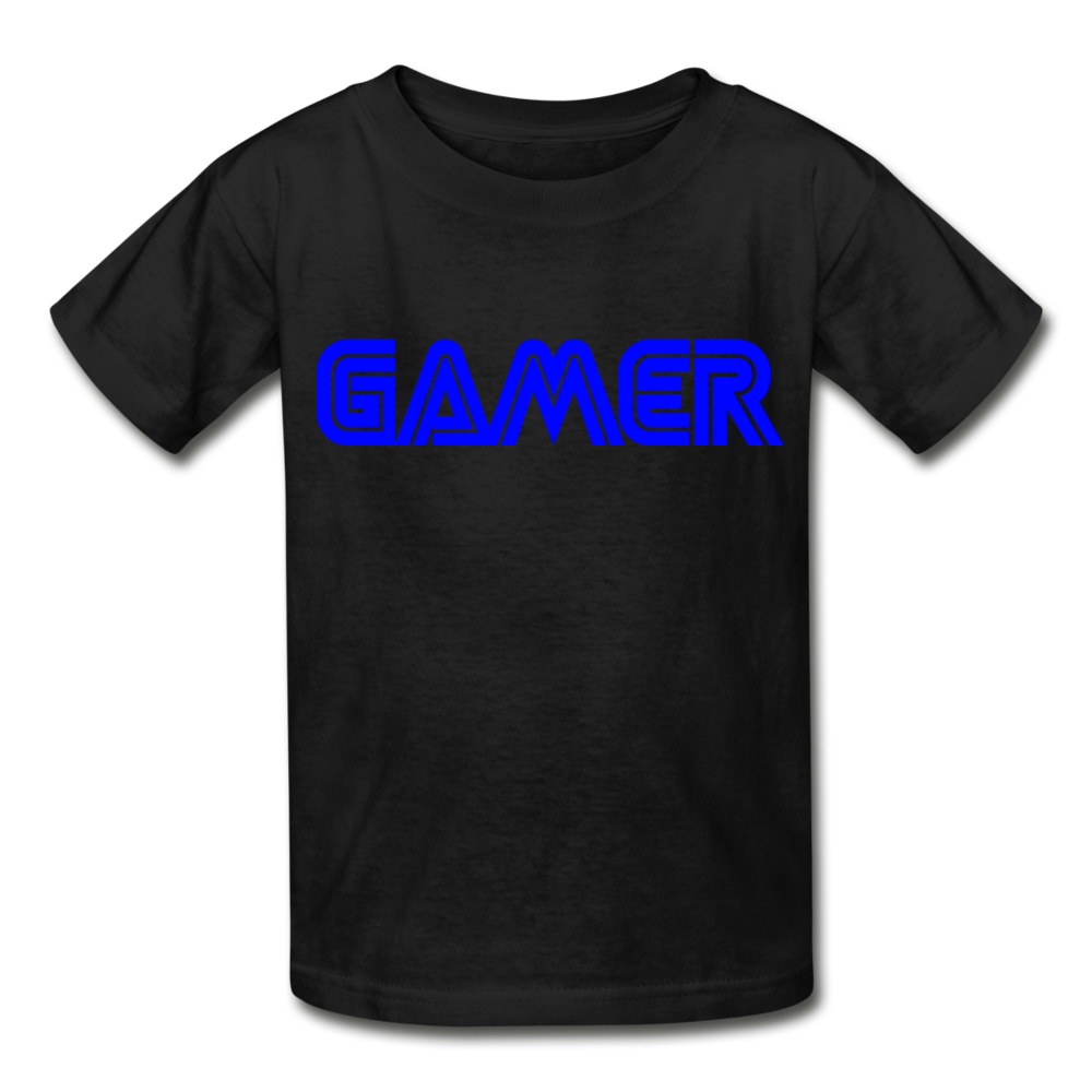 Gamer Word Text Art Gildan Ultra Cotton Youth T-Shirt - black