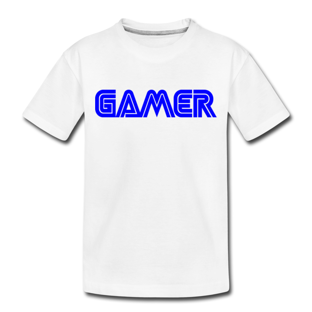 Gamer Word Text Art Toddler Premium T-Shirt - white