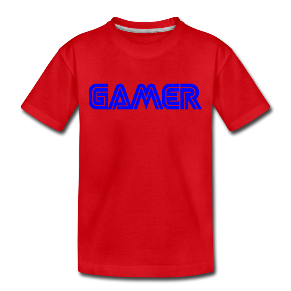 Gamer Word Text Art Toddler Premium T-Shirt - red
