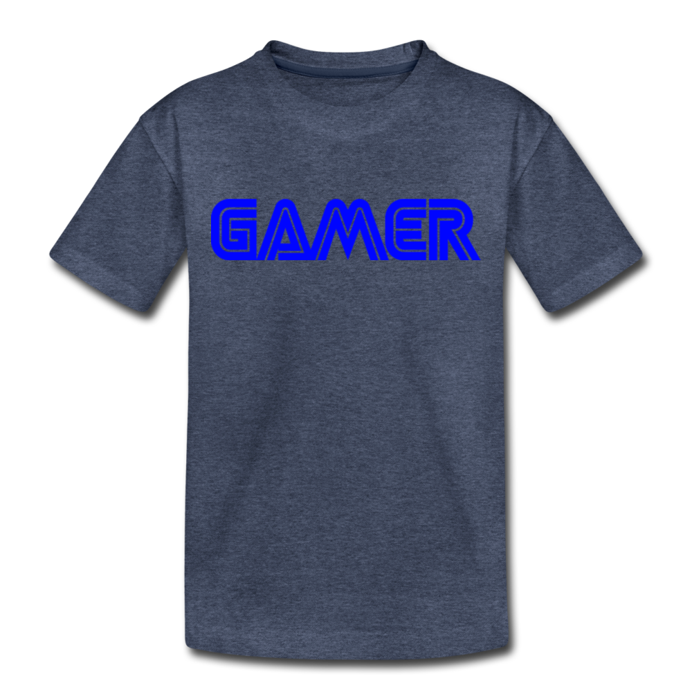 Gamer Word Text Art Toddler Premium T-Shirt - heather blue