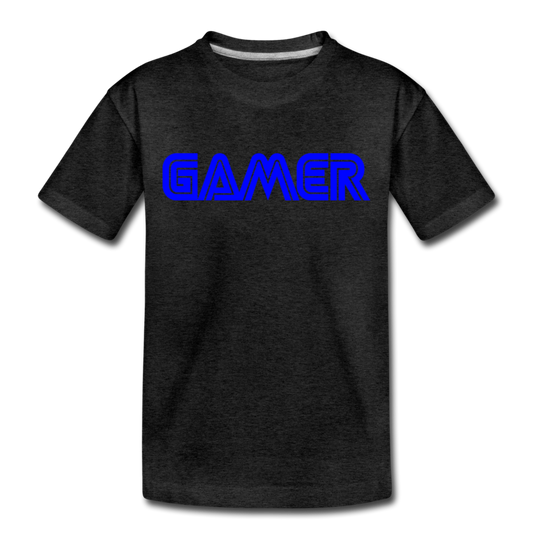 Gamer Word Text Art Toddler Premium T-Shirt - charcoal gray