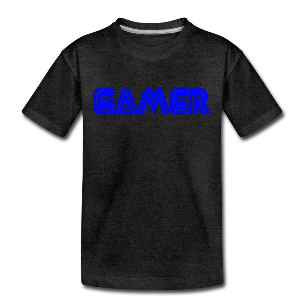 Gamer Word Text Art Toddler Premium T-Shirt - charcoal gray