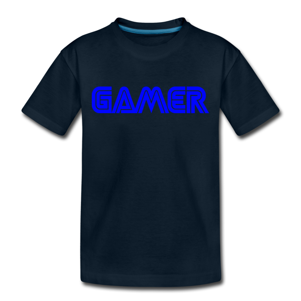 Gamer Word Text Art Toddler Premium T-Shirt - deep navy