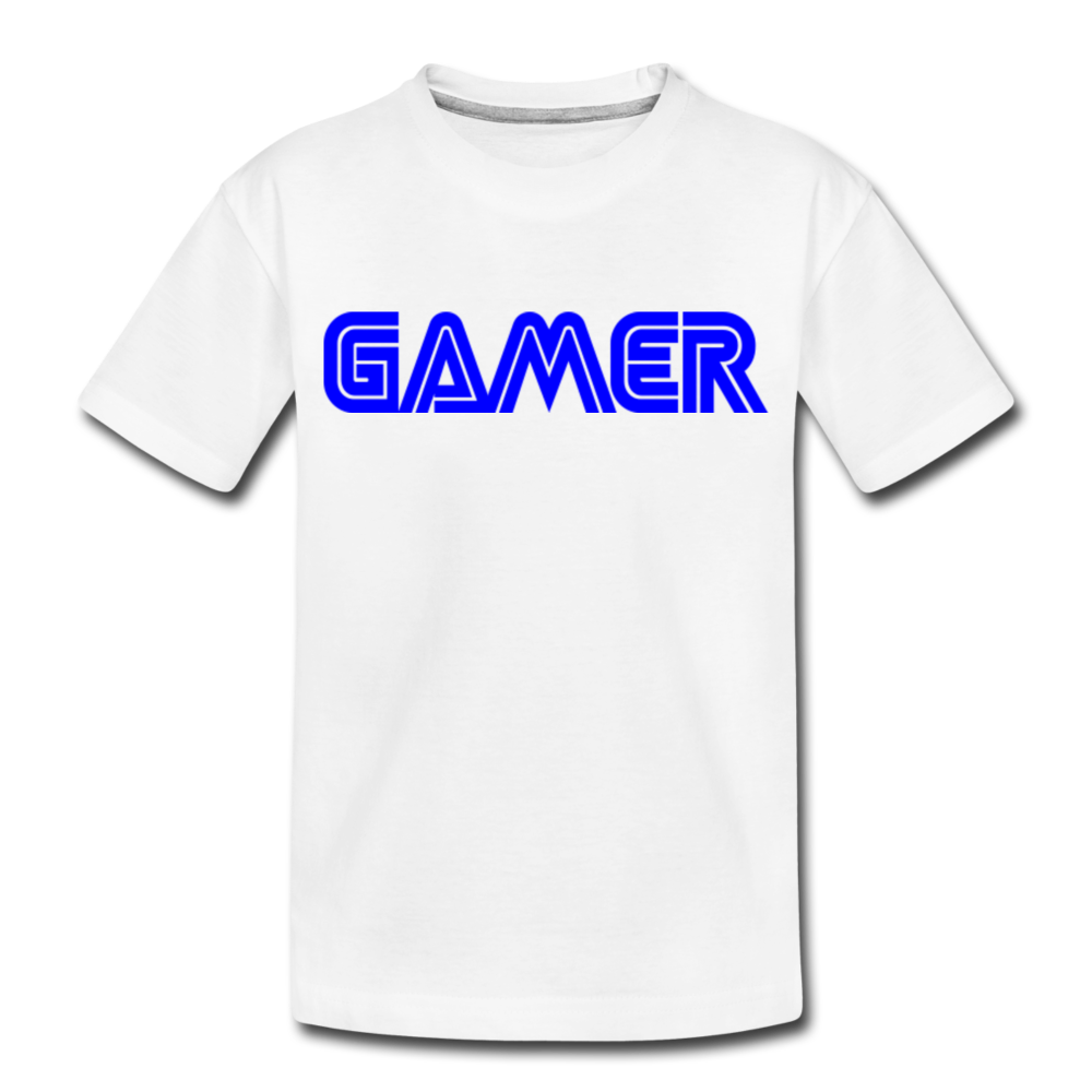 Gamer Word Text Art Toddler Premium Organic T-Shirt - white