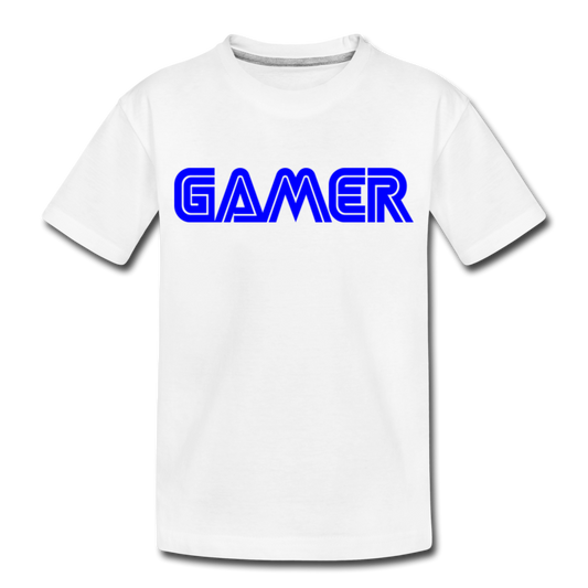 Gamer Word Text Art Toddler Premium Organic T-Shirt - white